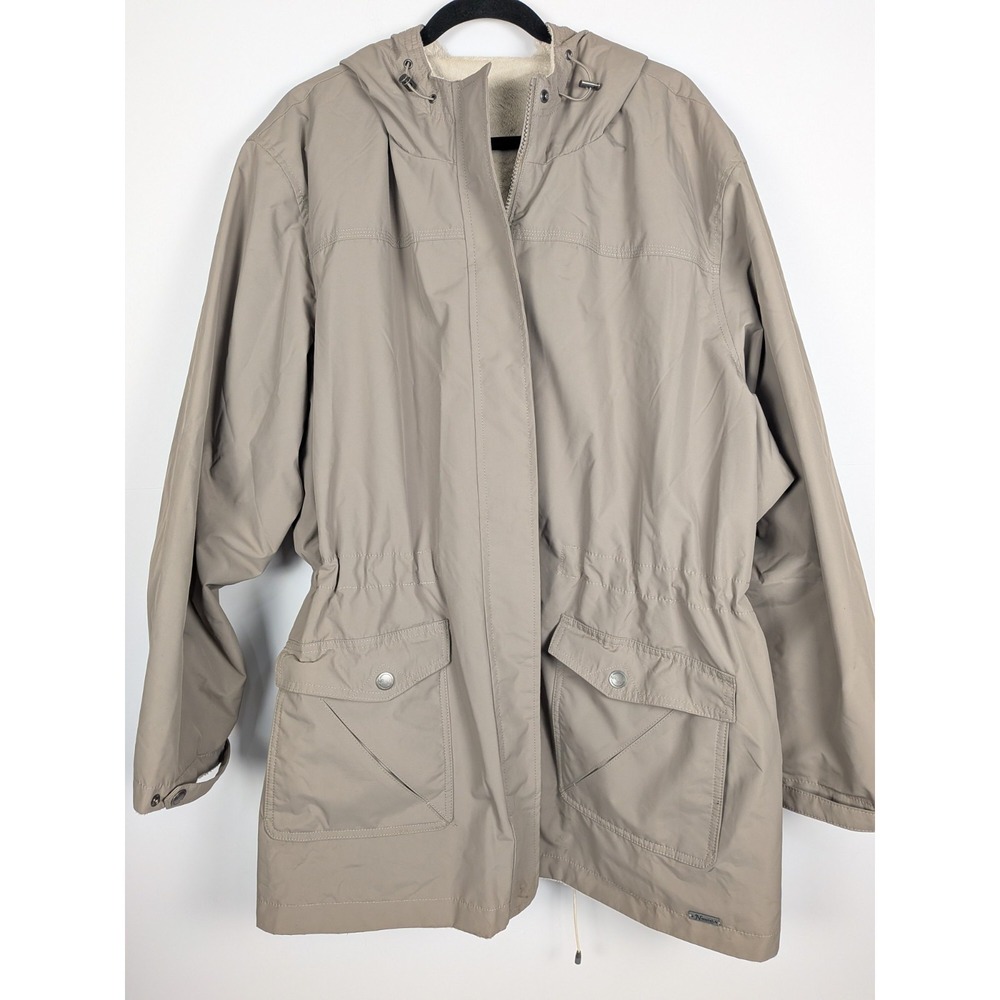 Natural Reflections Reversible Coat Faux Fur Light Beige Cream Size 3X EUC